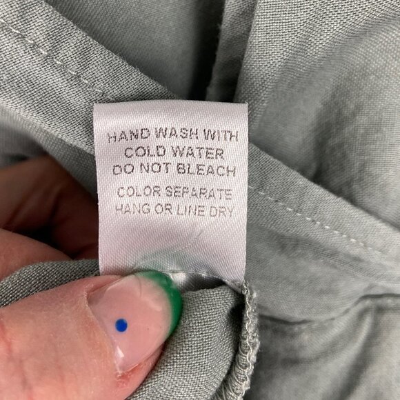 LE LIS | Sage Green Short Sleeve Jumpsuit Drawstring Waist Wide Leg Small - Picture 11 of 11